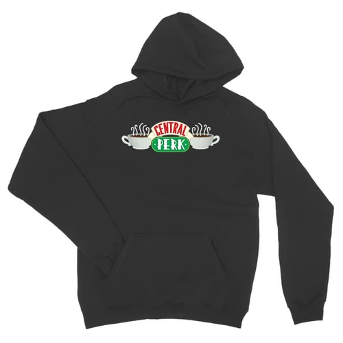Sötétszürke Jóbarátok unisex kapucnis pulóver - Central Perk Logo