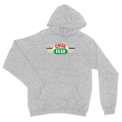 Sportszürke Jóbarátok unisex kapucnis pulóver - Central Perk Logo