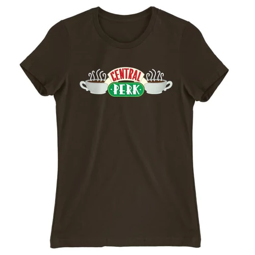 Barna Jóbarátok női rövid ujjú póló - Central Perk Logo