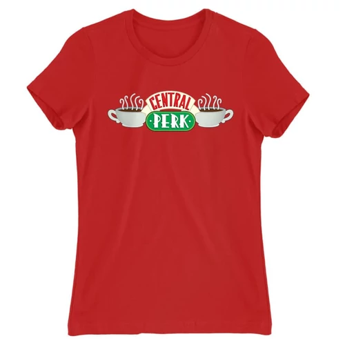 Piros Jóbarátok női rövid ujjú póló - Central Perk Logo