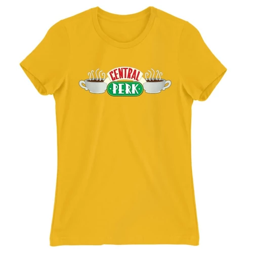 Sárga Jóbarátok női rövid ujjú póló - Central Perk Logo