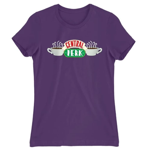 Sötétlila Jóbarátok női rövid ujjú póló - Central Perk Logo
