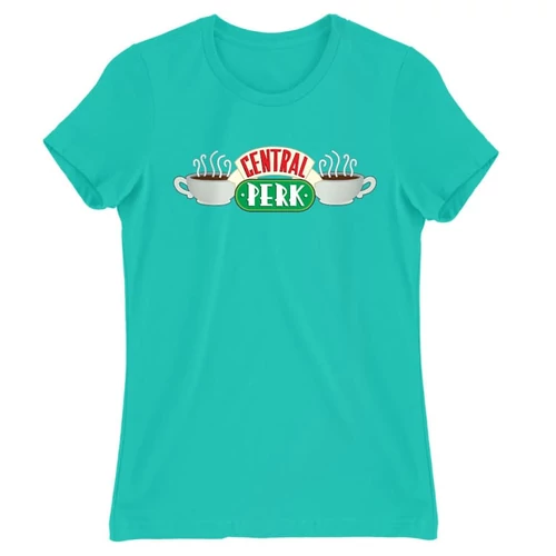 Türkiz Jóbarátok női rövid ujjú póló - Central Perk Logo