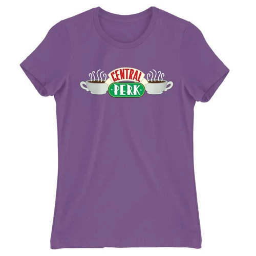 Világoslila Jóbarátok női rövid ujjú póló - Central Perk Logo
