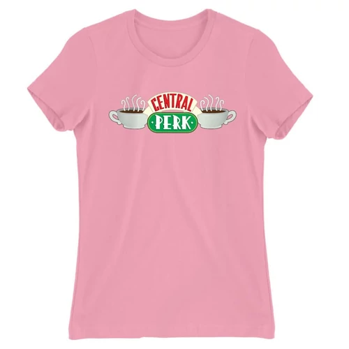 Világos rózsaszín Jóbarátok női rövid ujjú póló - Central Perk Logo