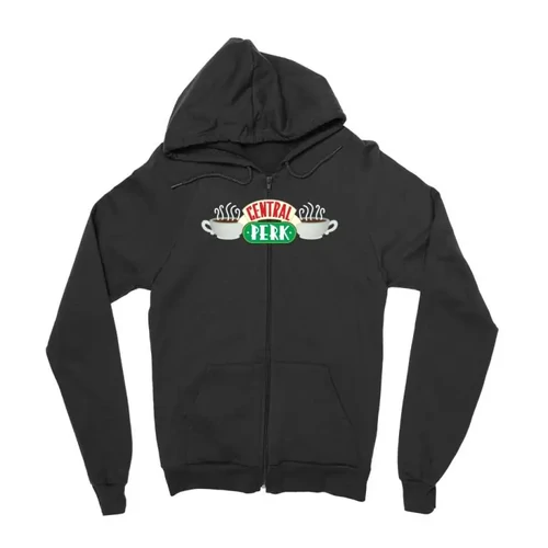 Fekete Jóbarátok zipzáros pulóver - Central Perk Logo