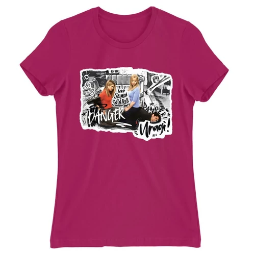 Pink Jóbarátok női rövid ujjú póló - Danger - Unagi