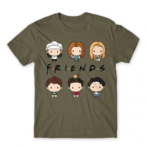 Cink Jóbarátok férfi rövid ujjú póló - Friends chibi group