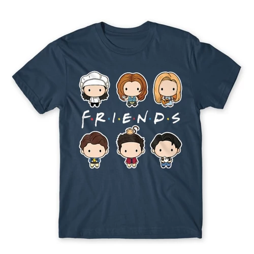 Denim Jóbarátok férfi rövid ujjú póló - Friends chibi group