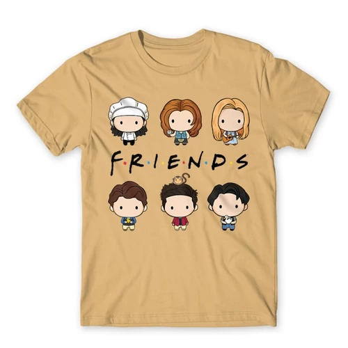 Homok Jóbarátok férfi rövid ujjú póló - Friends chibi group
