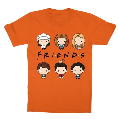 Narancs Jóbarátok gyerek rövid ujjú póló - Friends chibi group