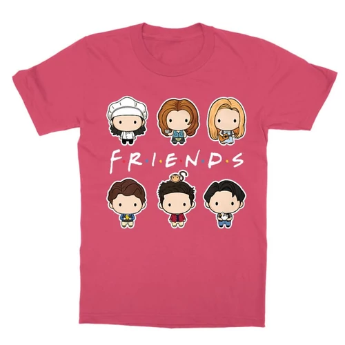 Pink Jóbarátok gyerek rövid ujjú póló - Friends chibi group