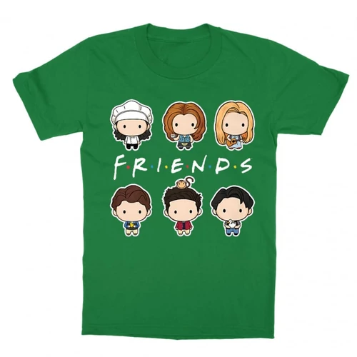Zöld Jóbarátok gyerek rövid ujjú póló - Friends chibi group