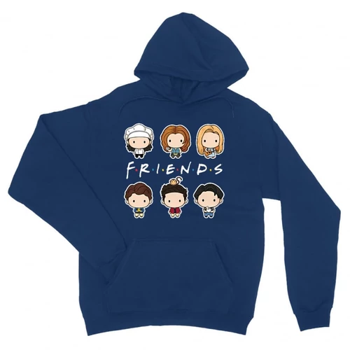 Királykék Jóbarátok kapucnis pulóver - Friends chibi group