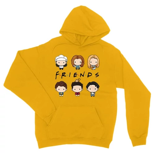 Sárga Jóbarátok kapucnis pulóver - Friends chibi group