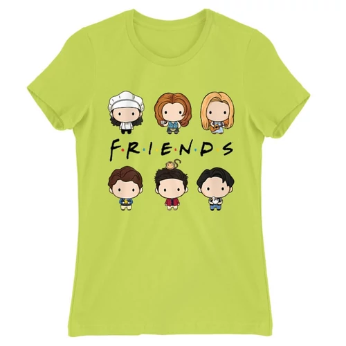 Almazöld Jóbarátok női rövid ujjú póló - Friends chibi group