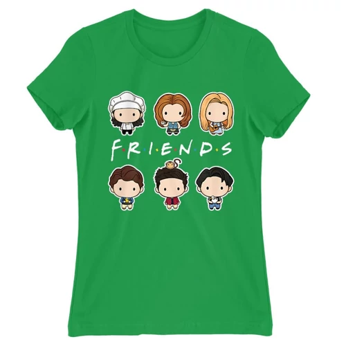 Zöld Jóbarátok női rövid ujjú póló - Friends chibi group