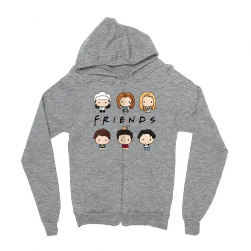 Sportszürke Jóbarátok zipzáros pulóver - Friends chibi group