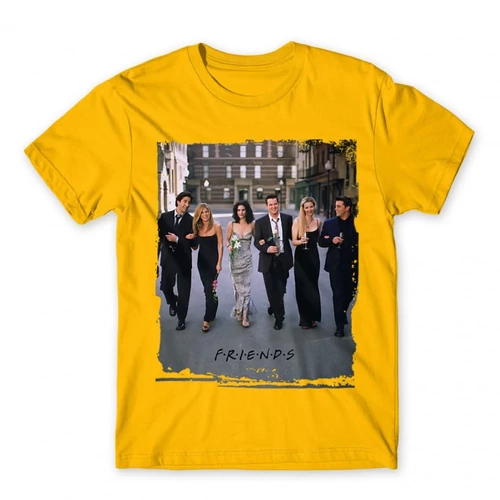 Sárga Jóbarátok férfi rövid ujjú póló - Friends Poster