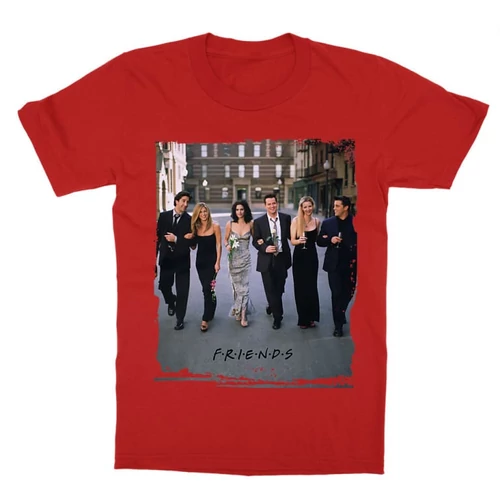 Piros Jóbarátok gyerek rövid ujjú póló - Friends Poster