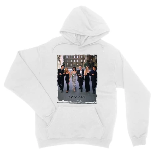 Fehér Jóbarátok unisex kapucnis pulóver - Friends Poster