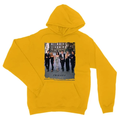 Sárga Jóbarátok unisex kapucnis pulóver - Friends Poster