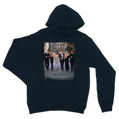 Sötétkék Jóbarátok unisex kapucnis pulóver - Friends Poster