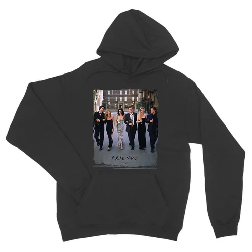 Sötétszürke Jóbarátok unisex kapucnis pulóver - Friends Poster