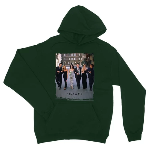 Sötétzöld Jóbarátok unisex kapucnis pulóver - Friends Poster