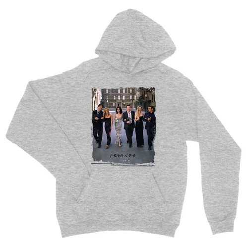 Sportszürke Jóbarátok unisex kapucnis pulóver - Friends Poster