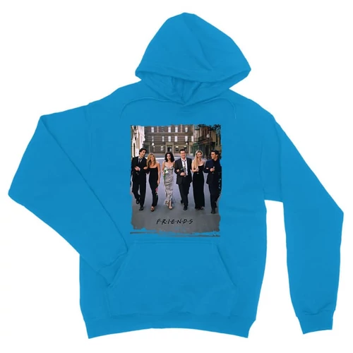Zafírkék Jóbarátok unisex kapucnis pulóver - Friends Poster