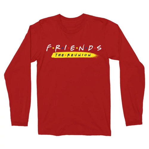 Piros Jóbarátok férfi hosszú ujjú póló - Friends Reunion Logo