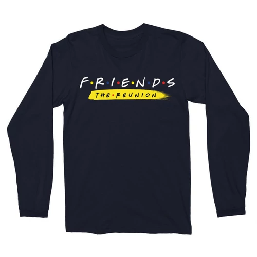 Sötétkék Jóbarátok férfi hosszú ujjú póló - Friends Reunion Logo