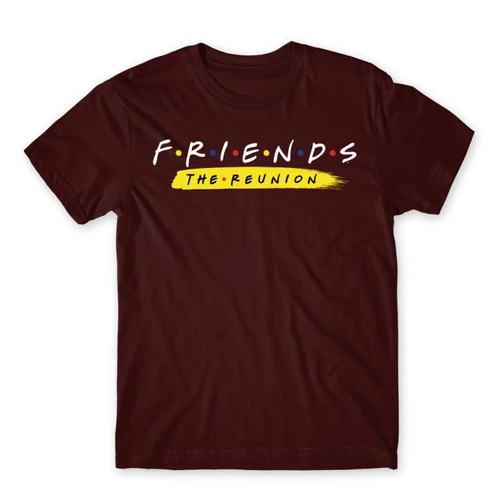 Bordó Jóbarátok férfi rövid ujjú póló - Friends Reunion Logo