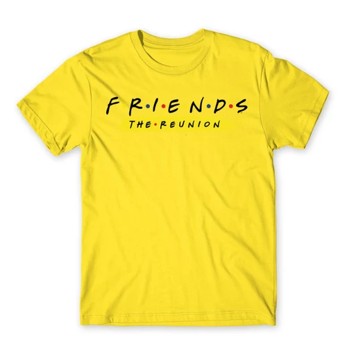 Citromsárga Jóbarátok férfi rövid ujjú póló - Friends Reunion Logo