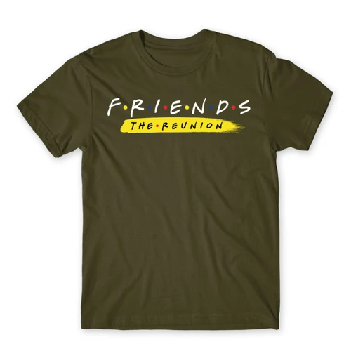 Khaki Jóbarátok férfi rövid ujjú póló - Friends Reunion Logo