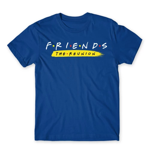 Királykék Jóbarátok férfi rövid ujjú póló - Friends Reunion Logo