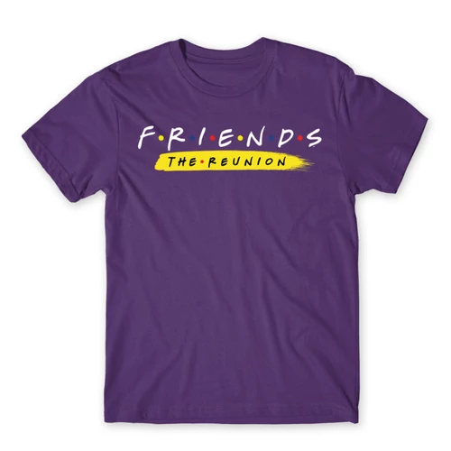 Sötétlila Jóbarátok férfi rövid ujjú póló - Friends Reunion Logo