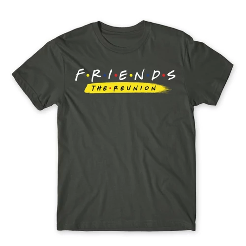 Sötétszürke Jóbarátok férfi rövid ujjú póló - Friends Reunion Logo