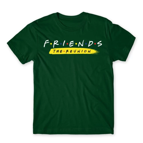 Sötétzöld Jóbarátok férfi rövid ujjú póló - Friends Reunion Logo