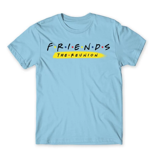 Világoskék Jóbarátok férfi rövid ujjú póló - Friends Reunion Logo