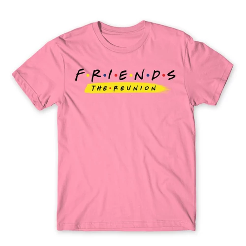 Világos rózsaszín Jóbarátok férfi rövid ujjú póló - Friends Reunion Logo