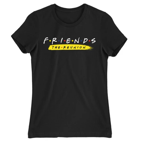 Fekete Jóbarátok női rövid ujjú póló - Friends Reunion Logo