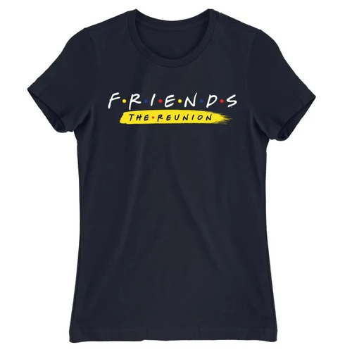 Sötétkék Jóbarátok női rövid ujjú póló - Friends Reunion Logo