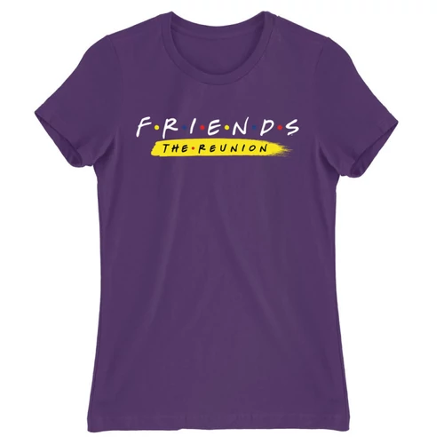 Sötétlila Jóbarátok női rövid ujjú póló - Friends Reunion Logo