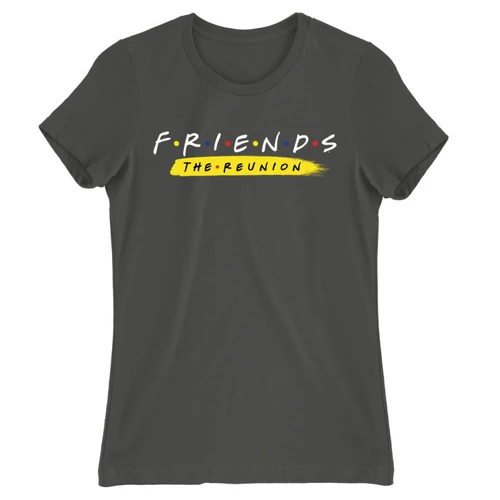 Sötétszürke Jóbarátok női rövid ujjú póló - Friends Reunion Logo