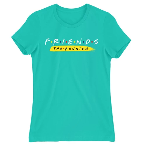 Türkiz Jóbarátok női rövid ujjú póló - Friends Reunion Logo