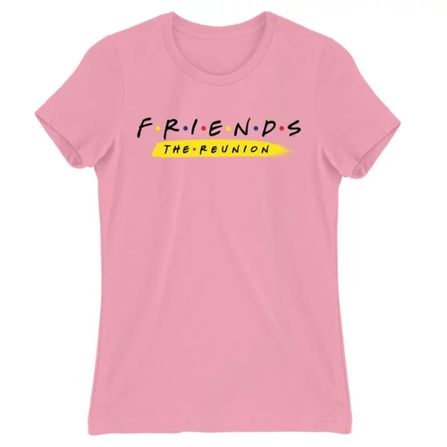 Világos rózsaszín Jóbarátok női rövid ujjú póló - Friends Reunion Logo