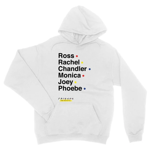 Fehér Jóbarátok kapucnis pulóver - Friends Reunion Names