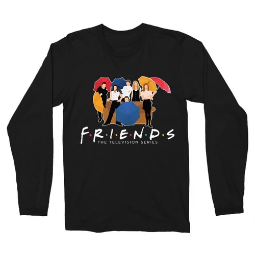 Fekete Jóbarátok férfi hosszú ujjú póló - Friends Team
